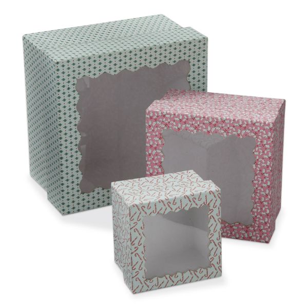 Picture of holiday scallop window top box set of 3 - multi