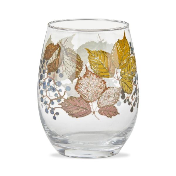 Picture of autumn leaves stemless wine - multi