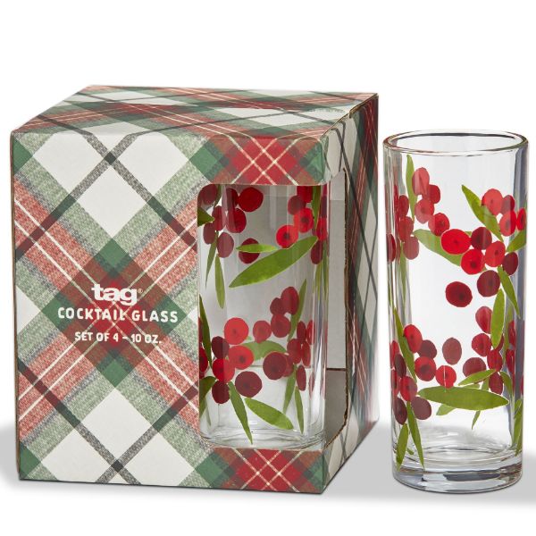 Picture of sprig drinks glass set of 4 - multi