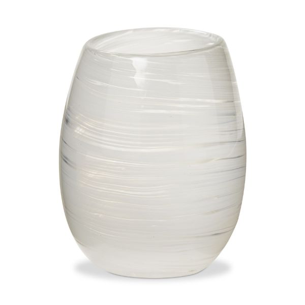 Picture of swirl stemless wine glass - white