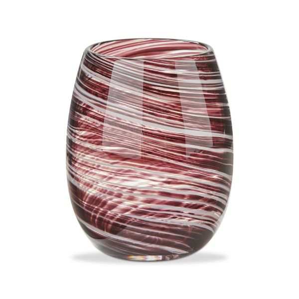 Picture of swirl stemless wine glass - plum