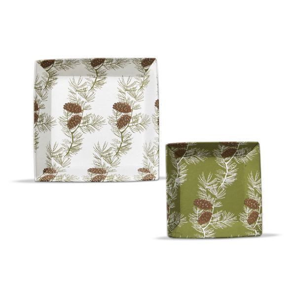 Picture of wilde pine catch all tray set of 2 - green multi
