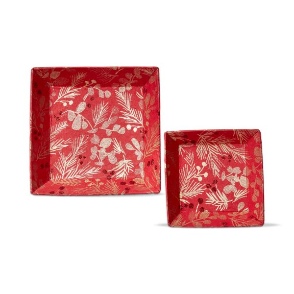 Picture of sprig catch all tray set of 2 - red multi