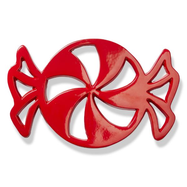 Picture of peppermint candy trivet - red