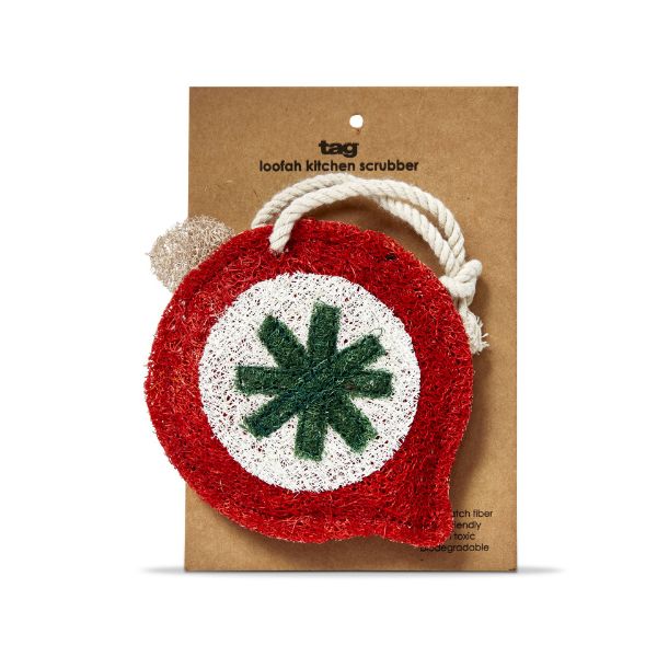 Picture of vintage ornament loofah scrubber - red multi