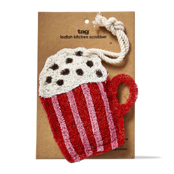Picture of hot cocoa loofah scrubber - red multi