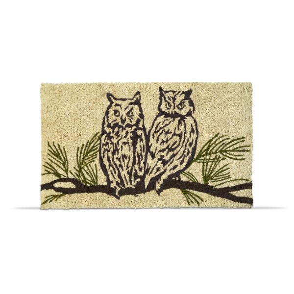 Picture of wilde pine owls coir mat - brown multi