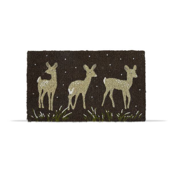 Picture of woodland fawns coir mat - brown multi