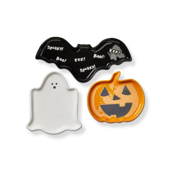 Picture of happy halloween appetizer plate assortment of 3 - multi