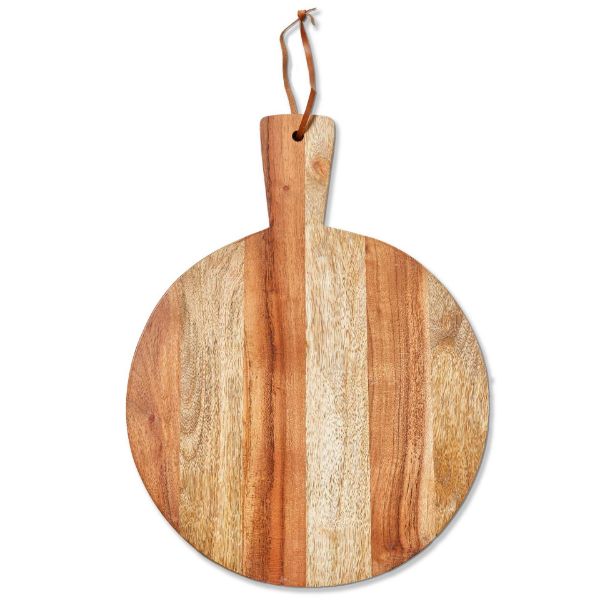 Picture of two tone round serving board - natural