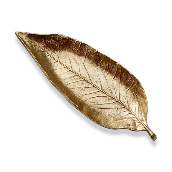 Picture of long leaf platter - antique gold