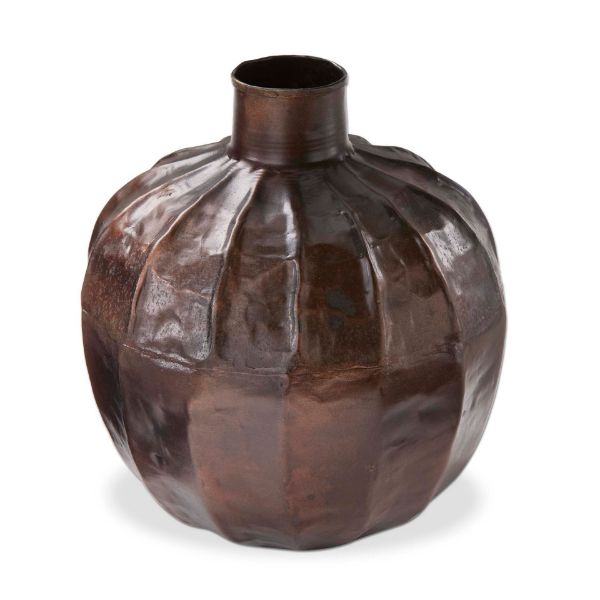 Picture of orb metal vase - bronze