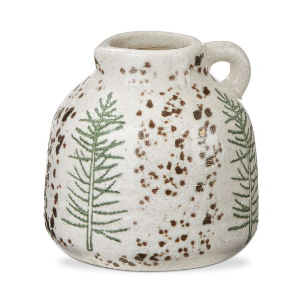 Picture of pine tree vase small - white multi