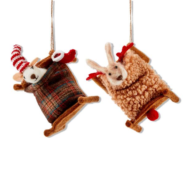 Picture of sleepy time critter ornament assortment of 2 - multi