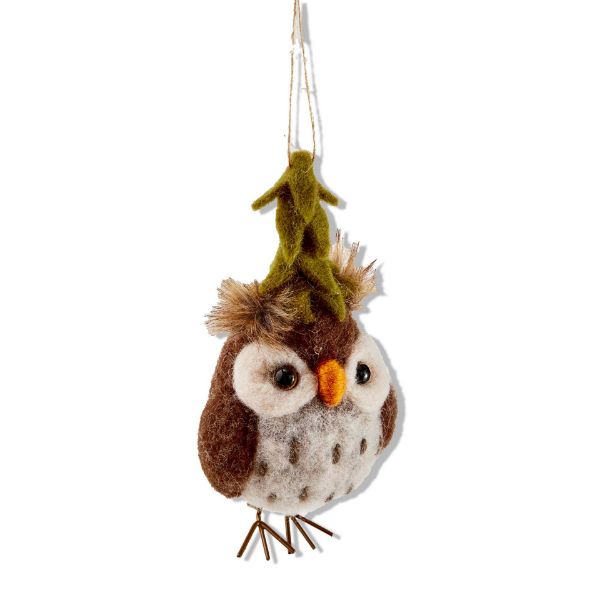 Picture of owl with tree ornament - multi