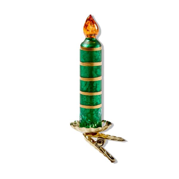 Picture of vintage candle clip ornament - green multi