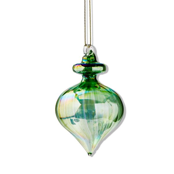 Picture of iridescent optic glass ornament - green