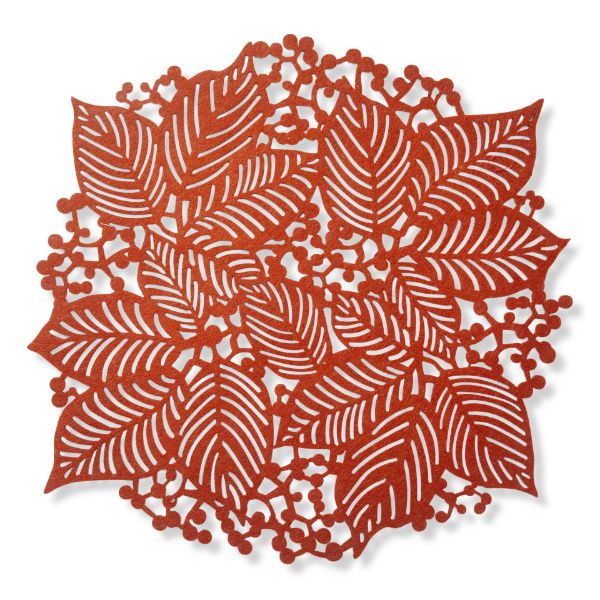 Picture of leaf berry placemat - terracotta