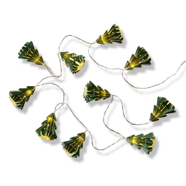 Picture of paper tree led string lights - green