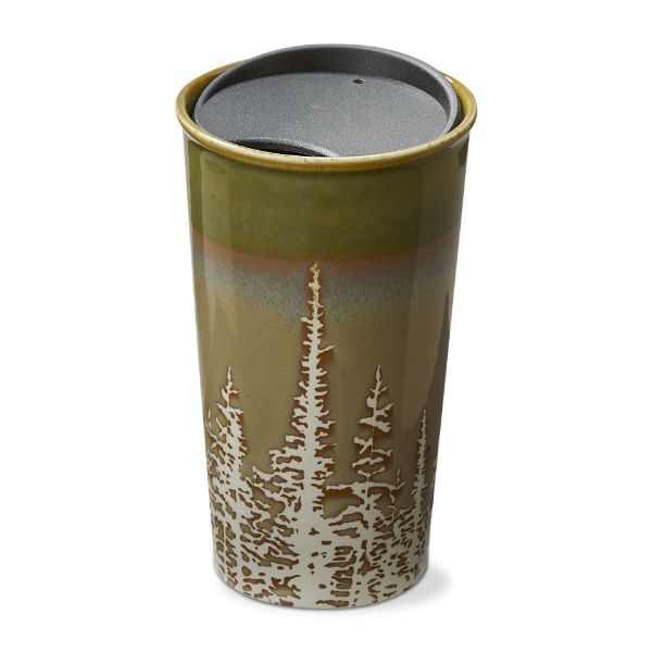 Picture of wilde pine trees travel mug 16 oz - green multi