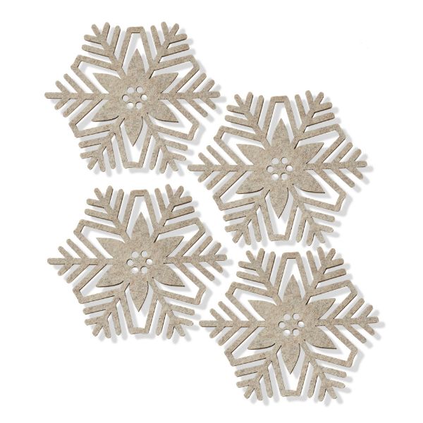 Picture of snowflake coaster set of 4 - beige
