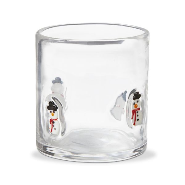 Picture of snowman double old fashioned glass - multi