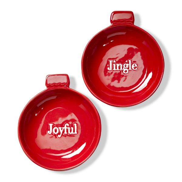 Picture of jingle & joyful ornament bowl assortment of 2 - red