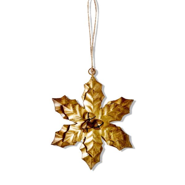 Picture of antique holly ornament - antique gold