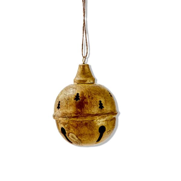 Picture of antique tree bell ornament - antique gold
