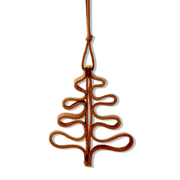Picture of leather tree ornament - natural