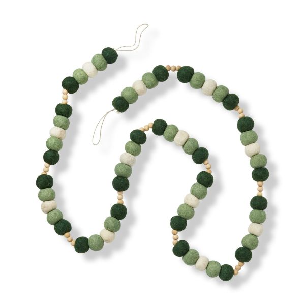 Picture of woodland felt & wood bead garland - green multi