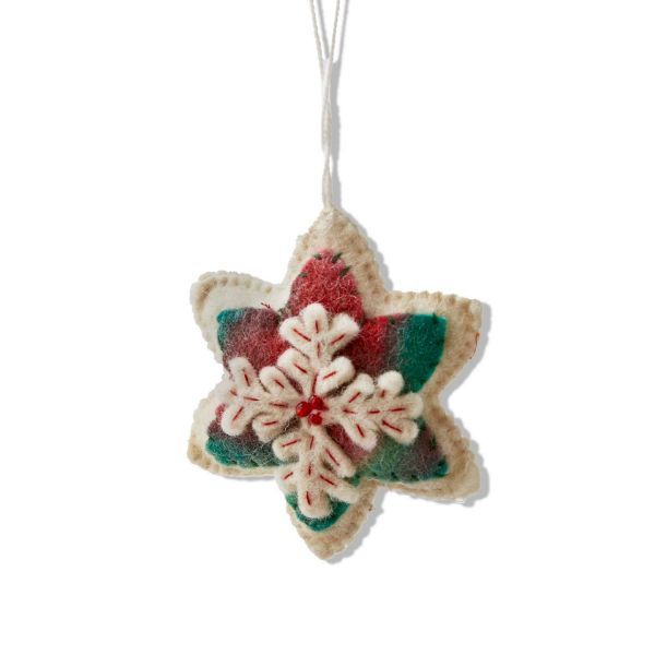 Picture of tie-dye felt snowflake ornament - multi
