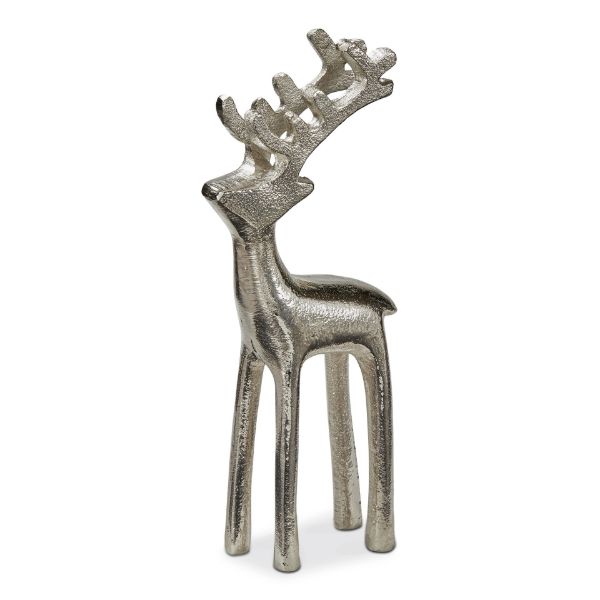 Picture of reindeer silhouette figurine large - silver
