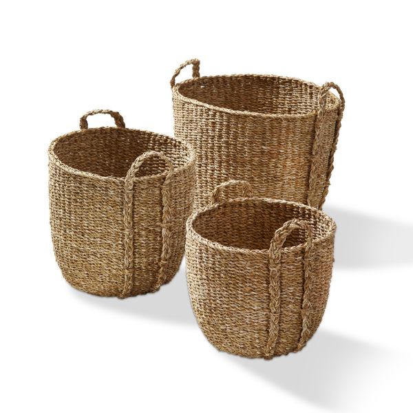 Picture of round kura basket set of 3 - natural