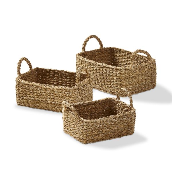 Picture of rectangular mini kitchen baskets set of 3 - natural