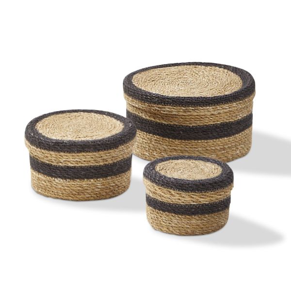 Picture of round box with lid set of 3 - multi