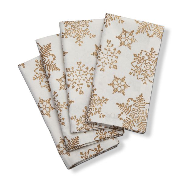 Picture of snowflake napkin set of 4 - white multi
