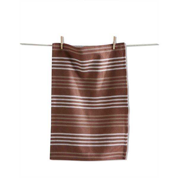 Picture of basket weave stripe dishtowel - ochre