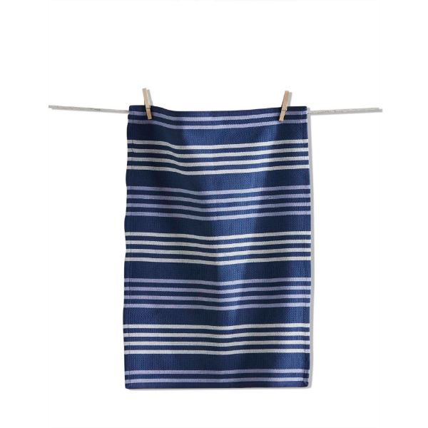 Picture of basket weave stripe dishtowel - blue