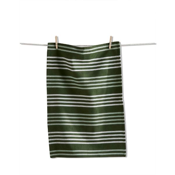 Picture of basket weave stripe dishtowel - green multi