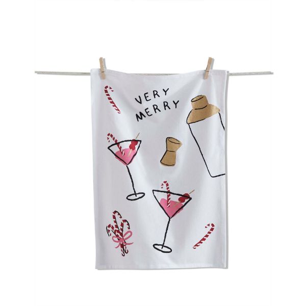 Picture of very merry martini dishtowel - multi