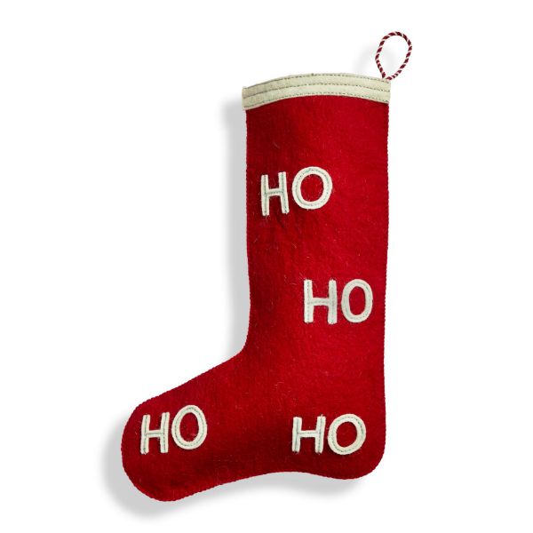 Picture of ho ho ho ho heirloom stocking - red