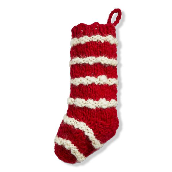 Picture of stripe knit stocking - red multi