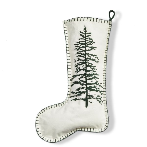 Picture of wilde pine tree embroidered stocking - multi