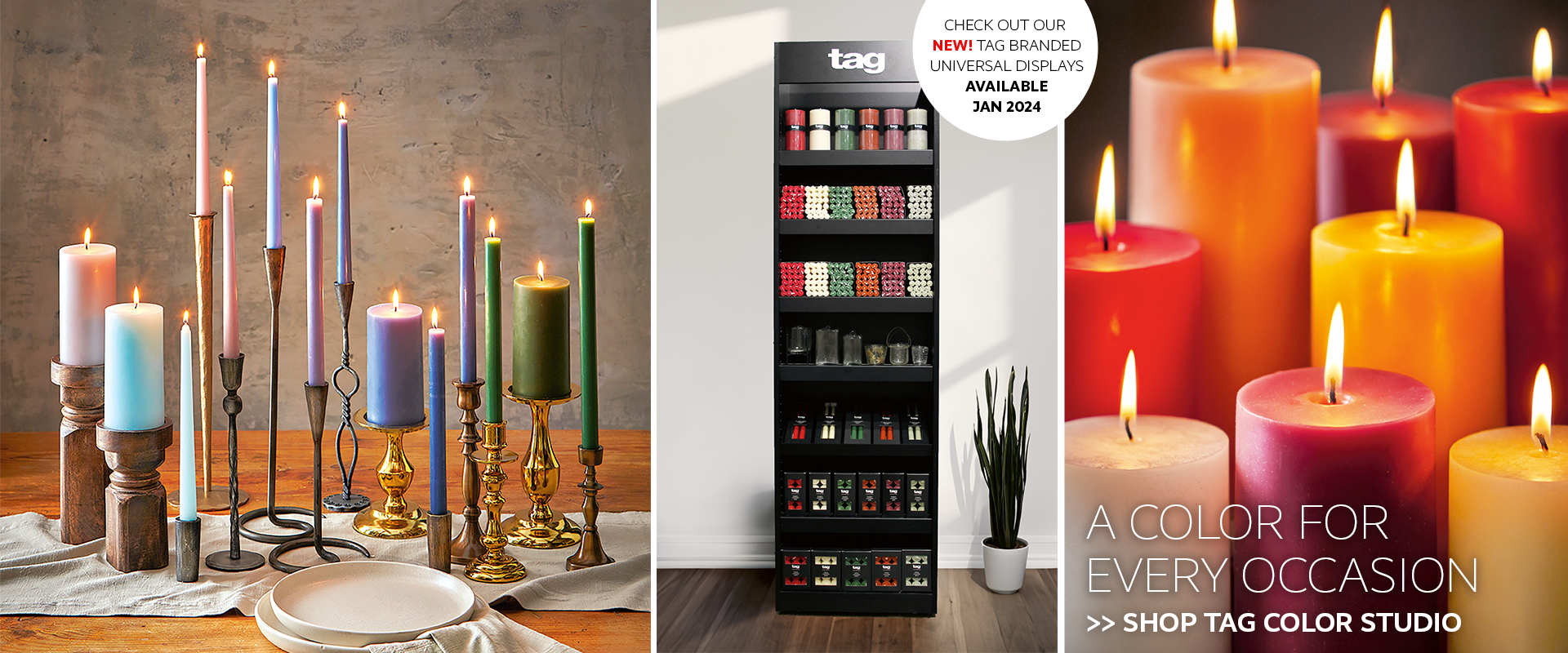 Discover all the beautful color candles in tag Color Studio