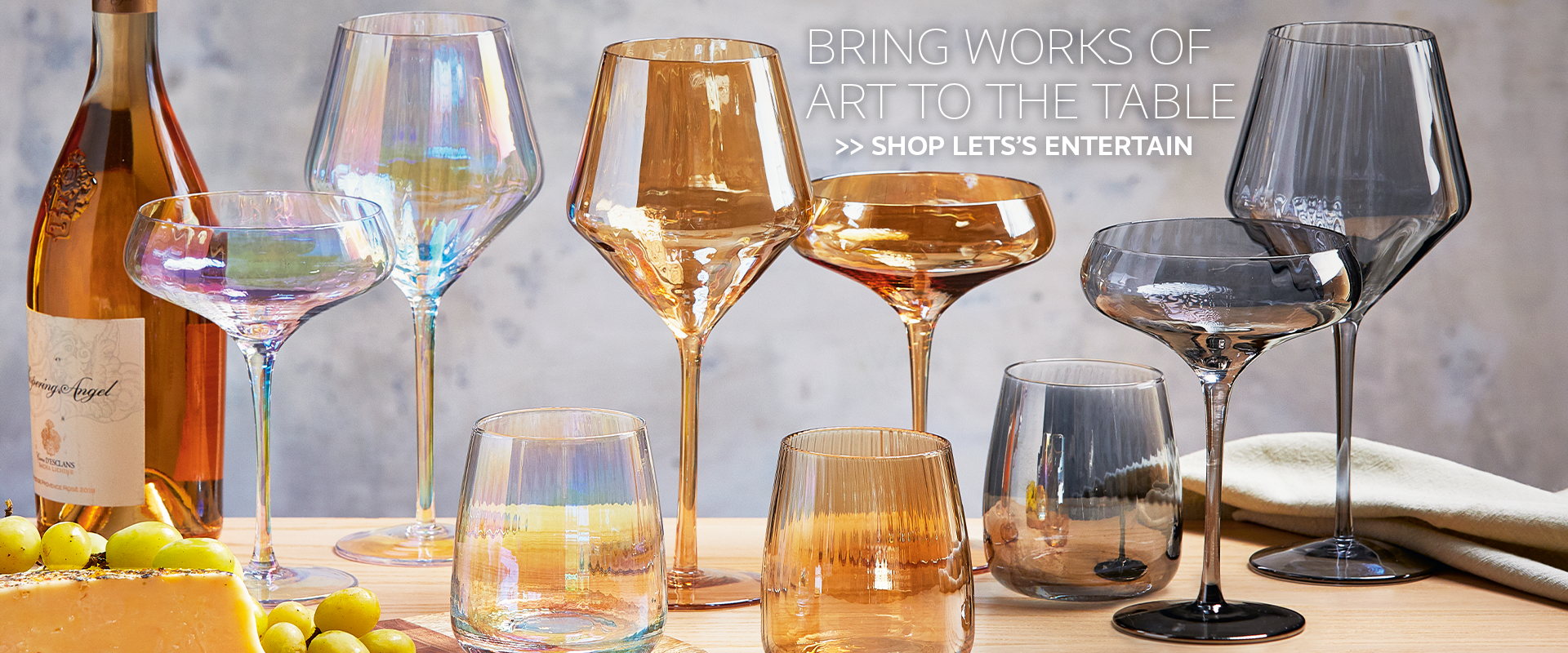 Shop Let's Entertain. New Glassware introduced in January 2024