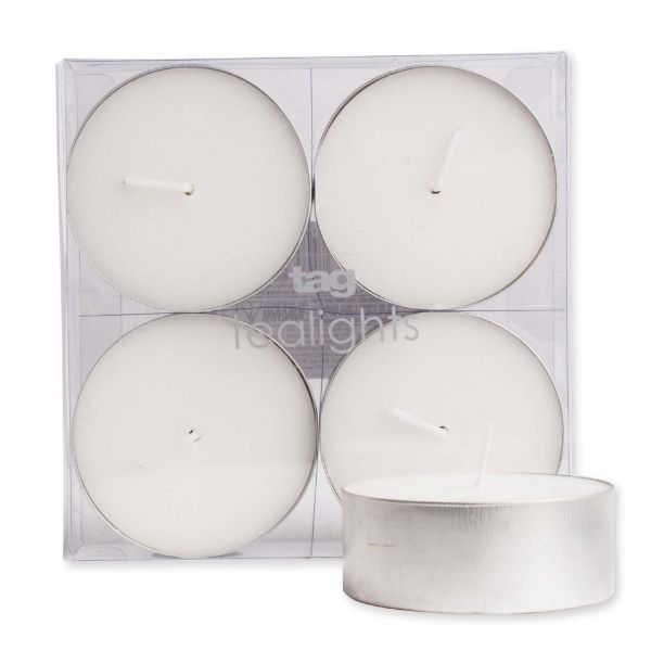 Picture of color studio jumbo tealight candles set of 4 - white