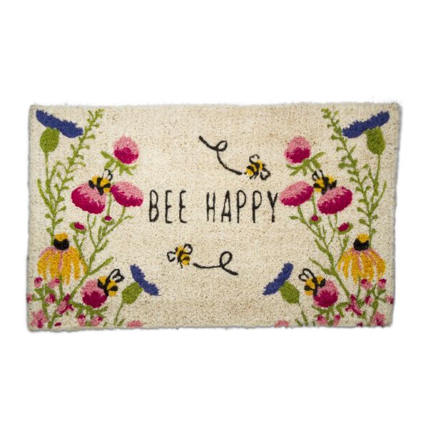 Picture of bee happy wildflower coir mat - multi