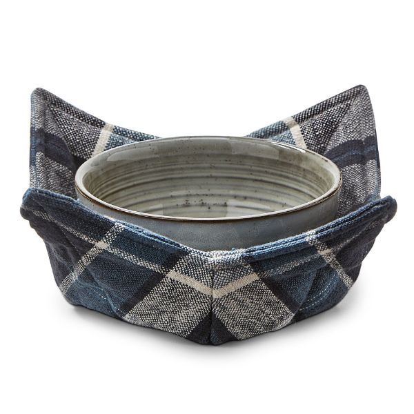 Picture of some like it hot plaid bowl cozy - blue multi