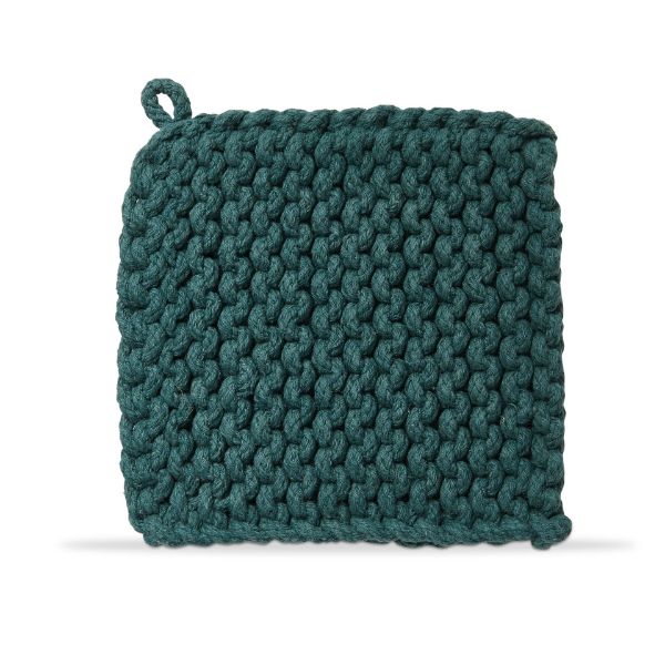 Picture of crochet trivet potholder - dark green